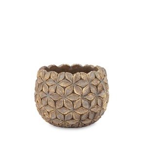 Vazonas betoninis bronzos spl. Vintage 12x15x15 cm