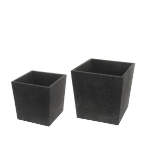 Vazonas termo 2 vnt 38/75 l 39x39x39/48x48x48 cm juodos sp. 4Living 276395