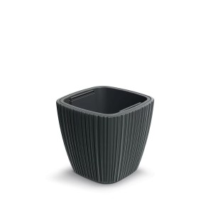 Vazonas ORO SQUARE su įdėklu 15/8 L 290x290x270 mm t. pilka sp. Prosperplast