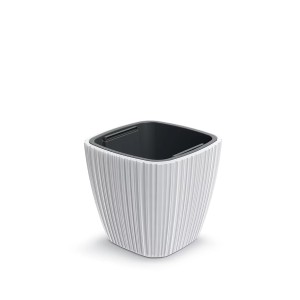 Vazonas ORO SQUARE su įdėklu 15/8 L 290x290x270 mm balta sp. Prosperplast