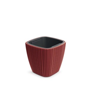 Vazonas ORO SQUARE su įdėklu 15/8 L 290x290x270 mm raudona sp. Prosperplast