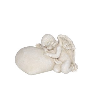 Sodo dekoracija Angelas ir širdis 18x12x9 cm polirezininė  4Living 612802