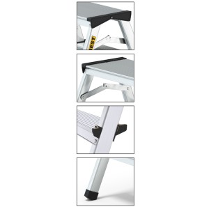 Kopėčios aliumininės dvipusės 2x2 laipteliai (125 kg) DRABEST DD2