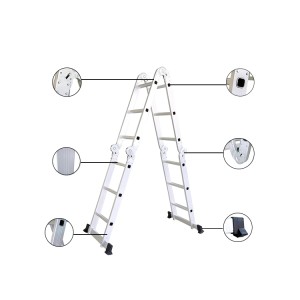 Kopėčios aliumininės daugiafunkcinės 4x3 laipteliai 3,7 m 150 kg 1215902 Crownma