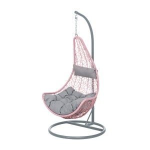 Krėslas pakabinamas su stovu max 130 kg rožinė/pilka sp. 4Living 605751