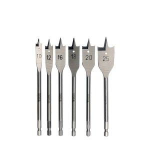 FLAT WOOD DRILL BIT SET 6 PCS 10-25MM