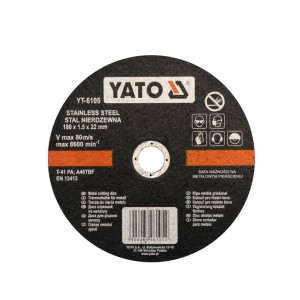 Diskas metalo ir nerūdijančio plieno pjovimo 180*1.5*22 mm YT-6105 YATO (5/25)