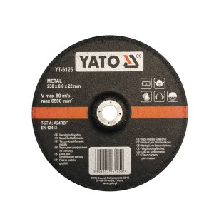 Diskas metalo šlifavimo 230*6.0*22 mm YT-6125 YATO (5/30)