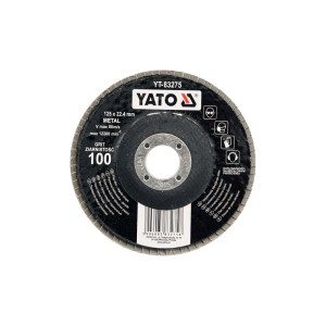 Diskelis šlifavimo lapelių metalui 125*22.2 mm  P80 rudas YT-83274 YATO