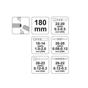 Replės 180 mm, 3 rūšių antgaliams YT-2255 YATO