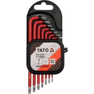 Raktai TORX 7 vnt. T9-T10-T15-T20-T25-T27-T30 78-132 mm YT-0562 YATO