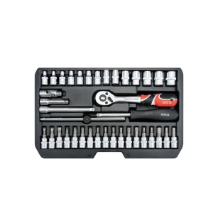 Galvučių rinkinys 1/4" 38 vnt. plast. dėžutė Cr-V S2 72T YT-14471 YATO