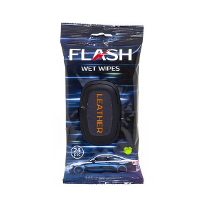 Servetėlės drėgnos automobilio odinio salono valymui 24 vnt. LEATHER FLASH
