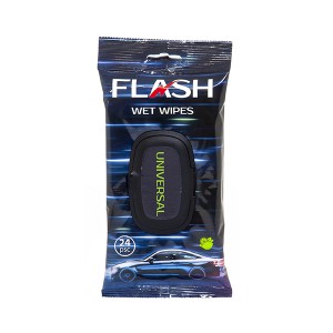 Servetėlės drėgnos automobilio valymui universalios 24 vnt. UNIVERSAL FLASH