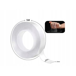 Juosta dvipusio lipnumo skaidri nano PU 5 m x 30 mm  24052