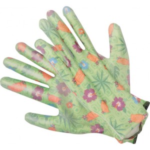 GARDEN POLYESTER GLOVES WITH PU PALM COA