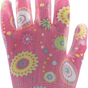GARDEN POLYESTER GLOVES WITH PU PALM COA