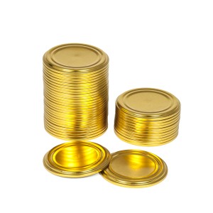 Dangteliai konservavimui SKO (mašinėlei) 82 mm aukso spalvos 50 vnt.