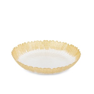 Dubuo stiklinis baltos/aukso spl. 6x33x33 cm 162383