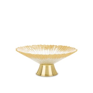 Dubuo ant kojelės stiklinis baltos/aukso spl. 10x25x25 cm 180028