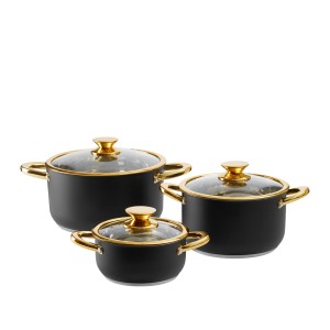 Puodų su dangčiais komplektas 3 vnt (D16, D20, D24 cm) ROYAL Ambition 68738