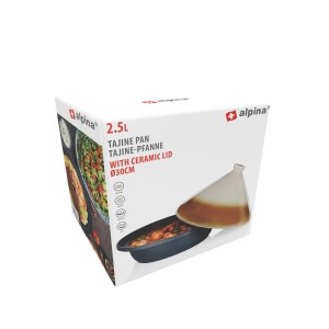 Puodas tadžinas 30x30x25cm 2,221kg tinka indukcinei viryklei ALPINA 871125257464