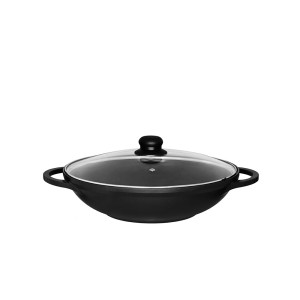 Keptuvė D32 cm WOK su dangčiu, lietas aliuminis Maku 294212