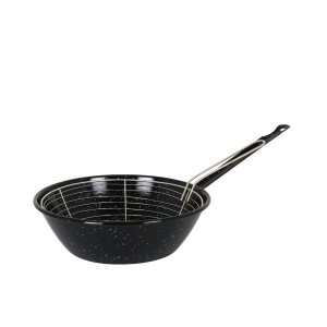 Keptuvė emaliuota gili, su sieteliu skrudinimui D26xH8 cm La Estrella 217700726