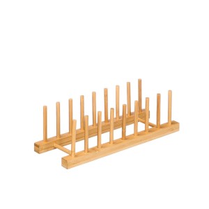 Stovas lėkštėms ir dangčiams 12x33x10 cm bambukinis Kinvara 13096