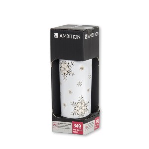 Gertuvė-termosas 340 ml ART DECO balta/juoda spalva Ambition 66700