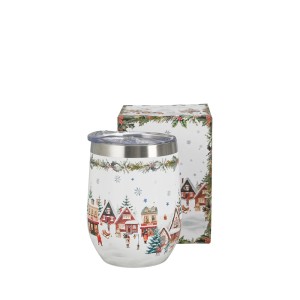 Puodelis - termosas metalinis Žiemos miestelis 330 ml DUO KLD