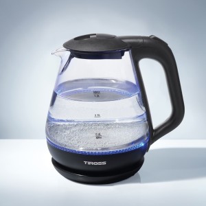 Virdulys elektrinis stiklinis 1,2 L TIROSS TS2708