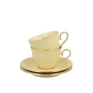 Puodeliai su lėkštelėmis porcelianiniai 2 vnt.  Vesper 290 ml DUO
