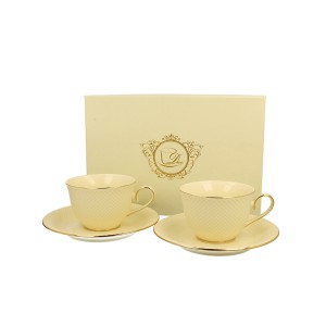 Puodeliai su lėkštelėmis porcelianiniai 2 vnt.  Vesper 290 ml DUO