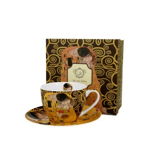 Puodelis su lėkštele porcelianinis 250 ml G.Klimt DUO