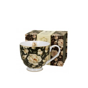 Puodelis porcelianinis ENGLISH ROSES BLACK 530 ml DUO