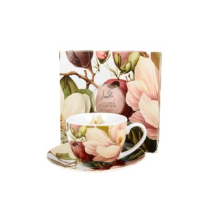 Puodelis su lėkštute porcelianinis Magnolija  250 ml DUO