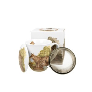 Puodelis porcelianinis su sieteliu Vilkai 400 ml DUO