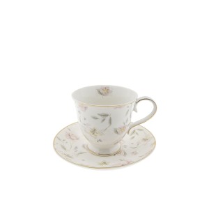 Puodelis su lėkštute porcelianinis 220 ml Rose Clayre