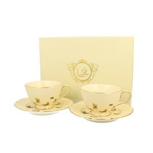 Puodeliai su lėkštutėmis 2 vnt. 220 ml Drugeliai DUO