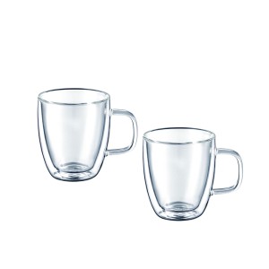 Puodeliai stikliniai 2 vnt su dvigubomis sienelėmis 350 ml MIA Ambition 96855