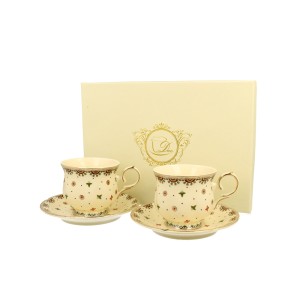 Puodeliai su lėkštutėmis kreminės spl. 2 vnt. Casablanca 260 ml DUO