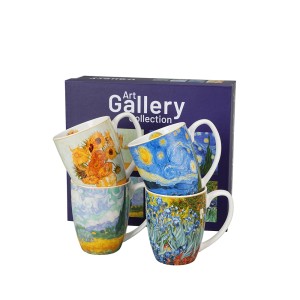 Puodeliai porcelianiniai 4 vnt. 360 ml V. Van Gogh DUO