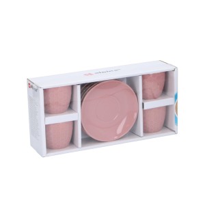 Puodeliai su lėkštutėmis porcelianiniai 90 ml 4 vnt. ALPINA 871125224853