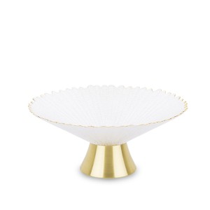 Dubuo stiklinis baltos/aukso spl. 14x33x33 cm 162398
