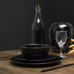 Dubenėlis akmens keramikos juodas D14 Home Deco KA0136