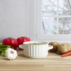 Dubenėlis sriubai su rankenėlėmis D8,5 cm keram-akm.masė Home Deco KA0414