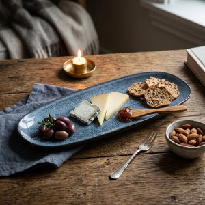 Padėklas/lėkštė užkandžiams 30x14x2,5 cm porcelianas NEBULA La Mediterranea