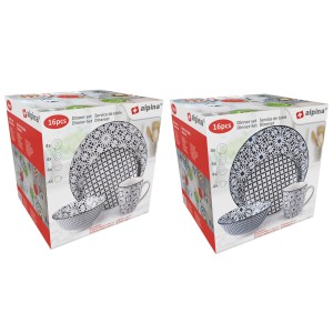 Indų rinkinys 16 vnt. 4-iems asm. (servizas) keramikinis ALPINA 871125249544