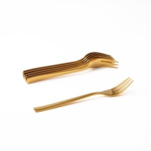 Šakutės desertinės 6 vnt PRATO nerūdijantis plienas, aukso sp. Ambition 43383